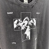 saint m t shirts  s.m vintage oil painting pattern pullover casual tank top - wholesale