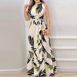 Women's dress - cross-border amazon ebay us/eu summer halter neck tie-up printed ruffle hem dress