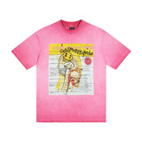 saint m t shirts Spring and summer s.m heavy industry washed and fried color round neck pullover short sleeve