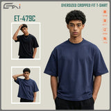 Cross-border trendy brand loose fit short sleeve pure cotton men's t-shirt - summer men's solid color crew neck drop shoulder boxy tee