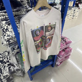 Saint m hoodie fall and winter s.m four-square gridsprinting pattern round neck pulloverlong sleeves