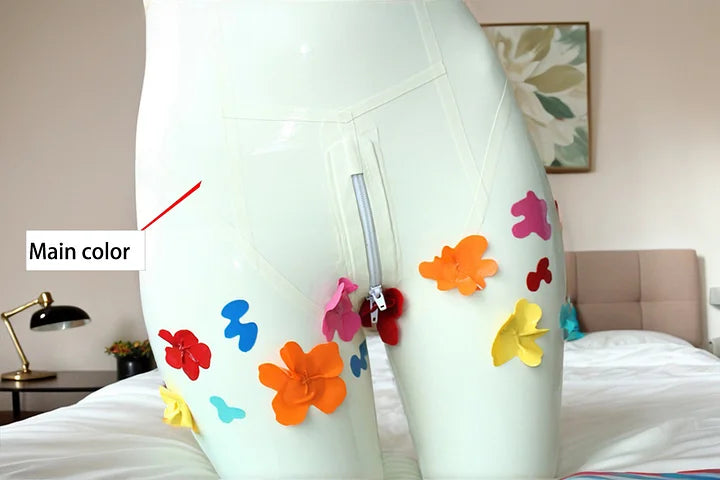 Women Latex Catsuits Fanciful Flowers