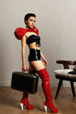 Women Latex Tops bandeau strapless