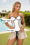 Women White Latex Corsets B Mine Top