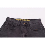 Drew house pants spring & fall d@ew smiley hole straight-legcasualjeans