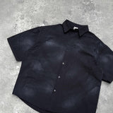 saint m t shirts Spring/autumn s.m rhinestone letter casual oversized shirt