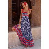 Women's dress - cross-border amazon - european & american fashion - high-end spring/summer - spaghetti strap maxi dress - printed long dress - women's