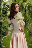 Women Pink Latex Dress Princess Aurora Gown