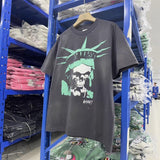 saint m t shirts  s.m. free skull graphic crewneck pullover short sleeve t-shirt - wholesale