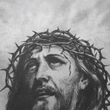 saint m t shirts Spring and summer s.m thorn character headshot small neckline distressed dirty dyed short-sleeved one piece