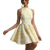 Women's dress - spring/summer collection - european & american style - amazon cross-border e-commerce - women's tie-up printed midi dress - in stock