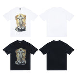 saint m t shirts  s.m character & letter graphic crew neck short sleeve tee