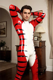Men Latex Catsuits Wildside Tiger Stripe Animal Print