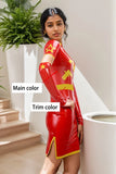 Women Latex Dress The Revolution Red Cheongsam