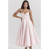 Women's summer dress: european and american high-end princess gown, french style mesh a-line double layer spaghetti strap dress