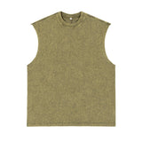 Etai men's clothing american retro loose sleeveless trendy brand t-shirt spring/summer new arrival washed pure cotton frayed hem tank top for men