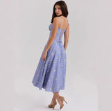 Women's dress - amazon cross-border e-commerce - european and american style - elegant, gentle, slim-fit, floral print, spaghetti strap, fairy-tale dress for women