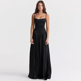 Women's dress: european and american cross-border sexy camisole dress, slim-fit backless maxi dress, women's summer evening gown