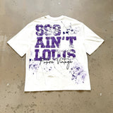 saint m t shirts  s.m street graffiti style crew neck pullover short sleeve t-shirt - wholesale