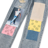 Drew house pants spring & fall d@ew hailey character patch straight-legjeans