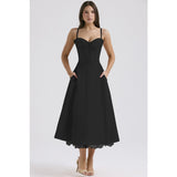 Women's dress: european and american cross-border chic floral collection - french summer camisole dress, soft & feminine style, slimming floral camisole maxi dress