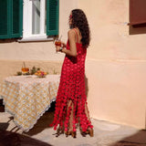 Women's dress - cross-border summer french hollow-out camisole dress, fashionable lace, high-end elegant women's dress