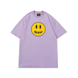 Drew house t-shirt - spring/summer collection - d@ew smiley face letter print crew neck pullover short sleeve - wholesale single piece