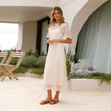 Women's dress - standalone store, amazon, aliexpress, cross-border e-commerce, european & american style, round neck, hollow-out, long set, maxi dress