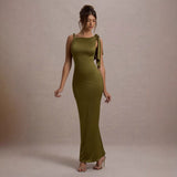Women's dress: amazon bestseller - new summer collection, stylish and elegant one-shoulder flowy solid color dress, wholesale for export