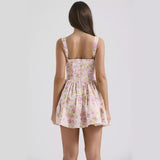 Women's dress - cross-border fashion: sexy summer floral sundress, slim-fit ballet-style puff skirt with spaghetti straps