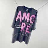 saint m t shirts  s.m. face letter graphic crew neck pullover short sleeve t-shirt - wholesale