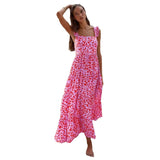 Women's dress - amazon cross-border fashion - european & american style - bohemian dress - spaghetti strap - flowy maxi dress - printed long dress for women