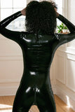 Women Latex Catsuits Shrug My Breasts Chest Cutout