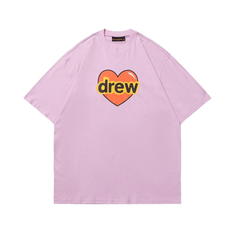 Drew house t-shirt - spring/summer - d@ew heart & letter print crew neck short sleeve tee