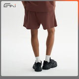 Etai men's clothing relaxed fit mocha mousse trendy solid color shorts - men's streetwear brand heavyweight cotton casual shorts
