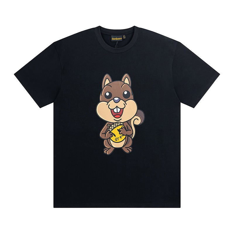 Drew house t-shirt - premium spring/summer collection - smiley face, squirrel & chestnut design - crew neck, pullover, short sleeve - wholesale single piece