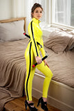 Women Yellow Latex Catsuits Killing Bill Cosplay