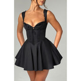 Women's dress: new european and american sexy women's clothing, lace patchwork hot girl camisole dress, slim-fit backless mini dress