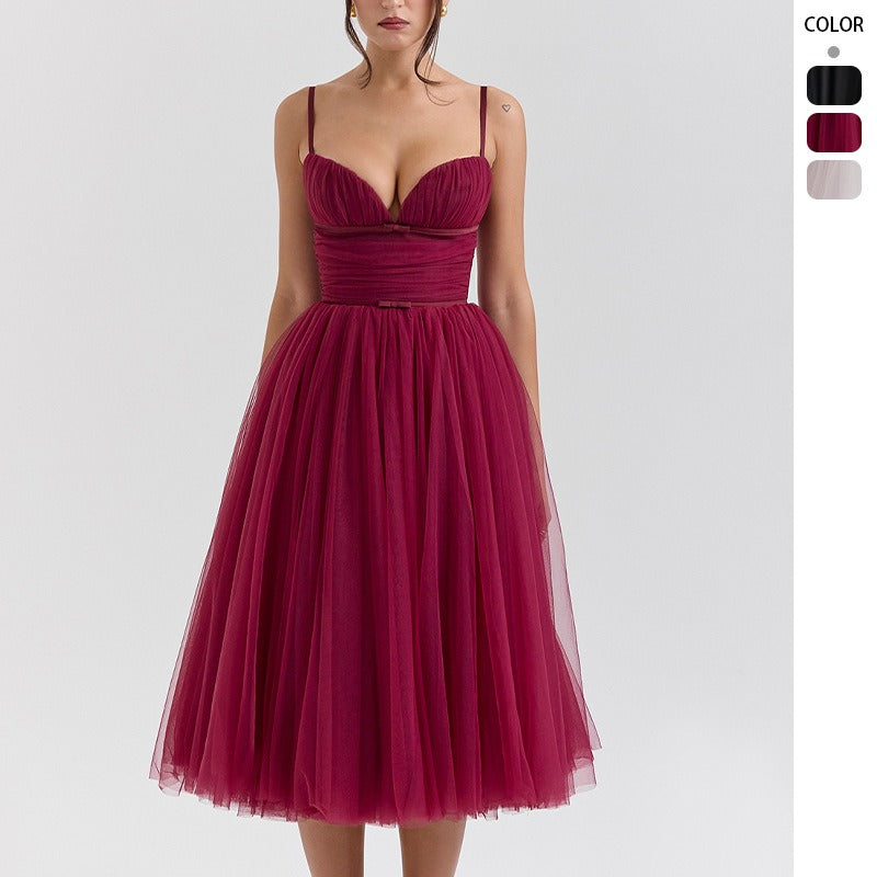 Women's dress - cross-border fashion: sexy spaghetti strap backless casual dress, ins style dress, formal gown for christmas parties and banquets