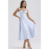 Women's dress: amazon bestseller - summer chic, elegant, high-end, spaghetti strap, soft & feminine style - french-inspired dress for women