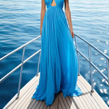 Women's summer dress - european and american style, solid color bandeau, pleated sleeveless camisole, halter neck dress for women (cross-border e-commerce)