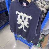 Saint m hoodie - autumn/winter s.m washed & distressed letter print crewneck sweatshirt - wholesale