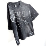 saint m t shirts  s.m street style hand-painted graffiti crew neck pullover short sleeve t-shirt - wholesale