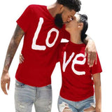 Valentine's Day T Shirts Couples Spring/Summer Letter Print Short-Sleeve Casual T-shirt Women's Tops