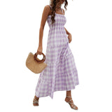 Women's dress - in-house photography, fashionable striped cami dress with cinched waist and flowy bohemian hem - wholesale women's apparel