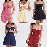 Women's dress: amazon bestseller - summer chic, elegant, high-end, spaghetti strap, soft & feminine style - french-inspired dress for women