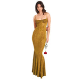 Women's dress: american summer style, ultra-sexy leopard print, low-cut, see-through, slim-fit cami dress
