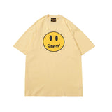 Drew house t-shirt - spring/summer collection - d@ew smiley face letter print crew neck pullover short sleeve - wholesale single piece
