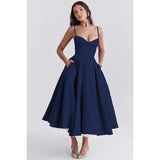 Women's summer dress: european and american high-end princess gown, french style mesh a-line double layer spaghetti strap dress