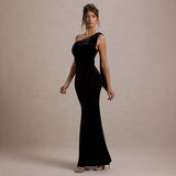 Women's dress - cross-border spring/summer export - solid color casual sexy one-shoulder comfortable slim-fit sleeveless bodycon dress